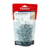 This is an image of Timco - Twin-Thread Woodscrews - PZ - Double Countersunk - Zinc 8 x 1 1/4" - (390 PCS TIMbag) 08114CWZB