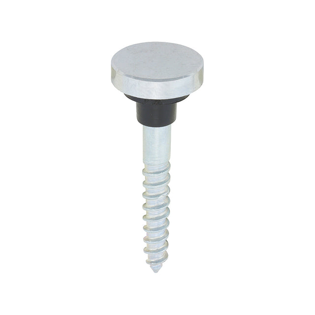 This is an image of Timco - Mirror Screws - Zinc - Chrome Flat 8 x 1 1/4" - (10 PCS TIMpac) 08114FCMIRP