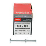 This is an image of Timco - Roofing Bolts with Square Nuts - Zinc M8 x 120mm - (50 PCS Box) 08120RB