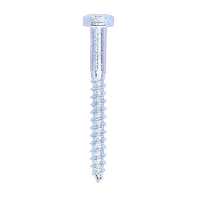 This is an image of Timco - Coach Screws - Hex - Zinc 8.0 x 75mm - (100 PCS Box) 0875CSC