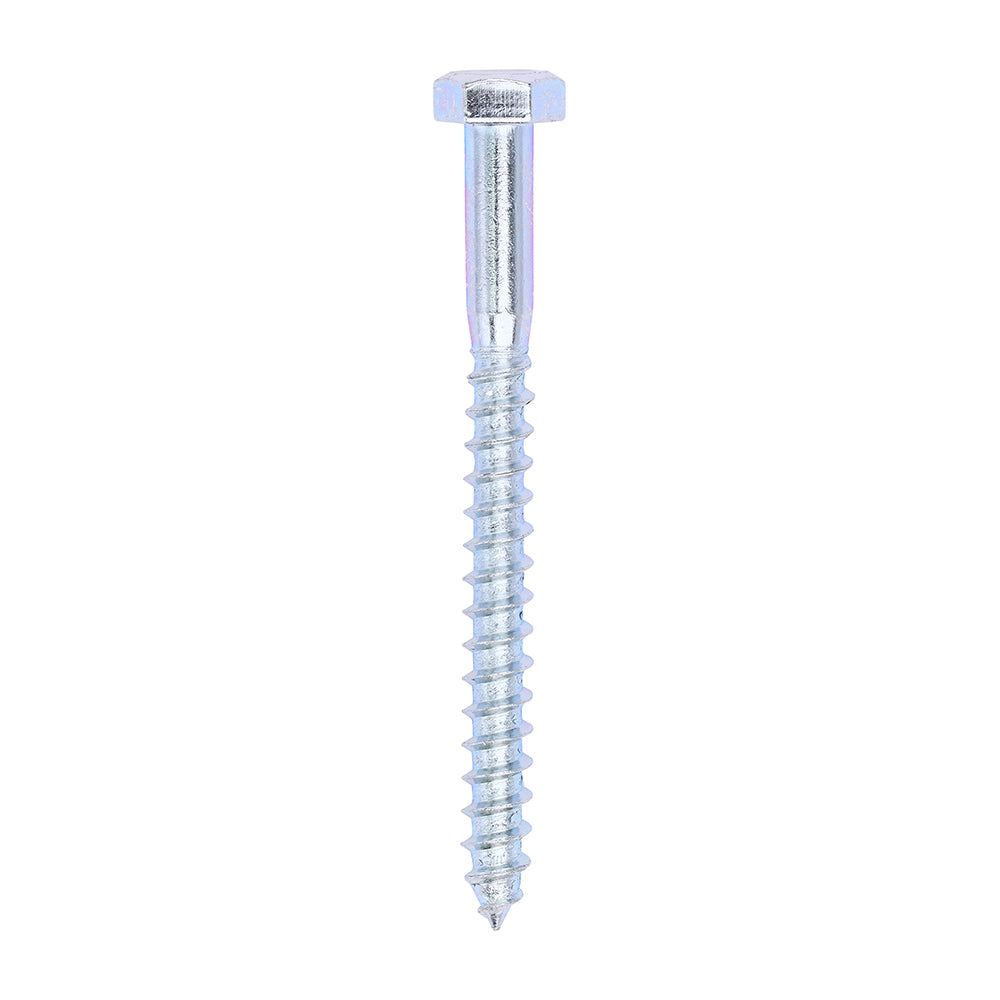 This is an image of Timco - Coach Screws - Hex - Zinc 8.0 x 90mm - (50 PCS Box) 0890CSC