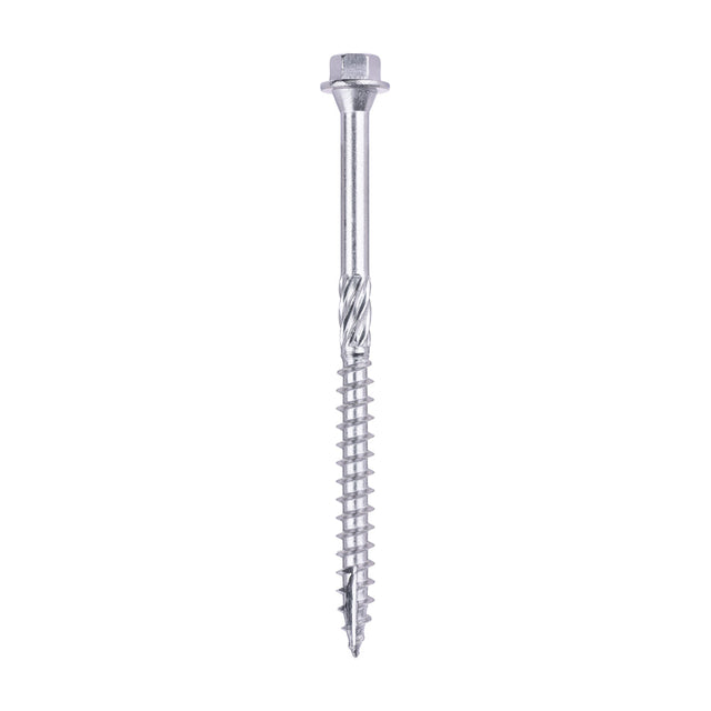 This is an image of Timco - Timber Frame Construction & Landscaping Screws - Hex - A4 Stainless Steel 6.7 x 100mm - (25 PCS Tube) 100INDEXSST
