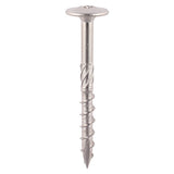 This is an image of Timco - Timber Frame Construction & Landscaping Screws - Wafer - A2 Stainless Steel 8.0 x 100mm - (20 PCS Tube) 100INDEXWSST