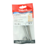 This is an image of Timco - Carriage Bolts & Hex Nuts - Stainless Steel M10 x 100mm - (2 PCS TIMpac) 10100CBSSP