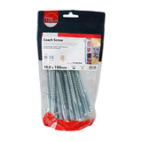 This is an image of Timco - Coach Screws - Hex - Zinc 10.0 x 100mm - (28 PCS TIMbag) 10100CSCB