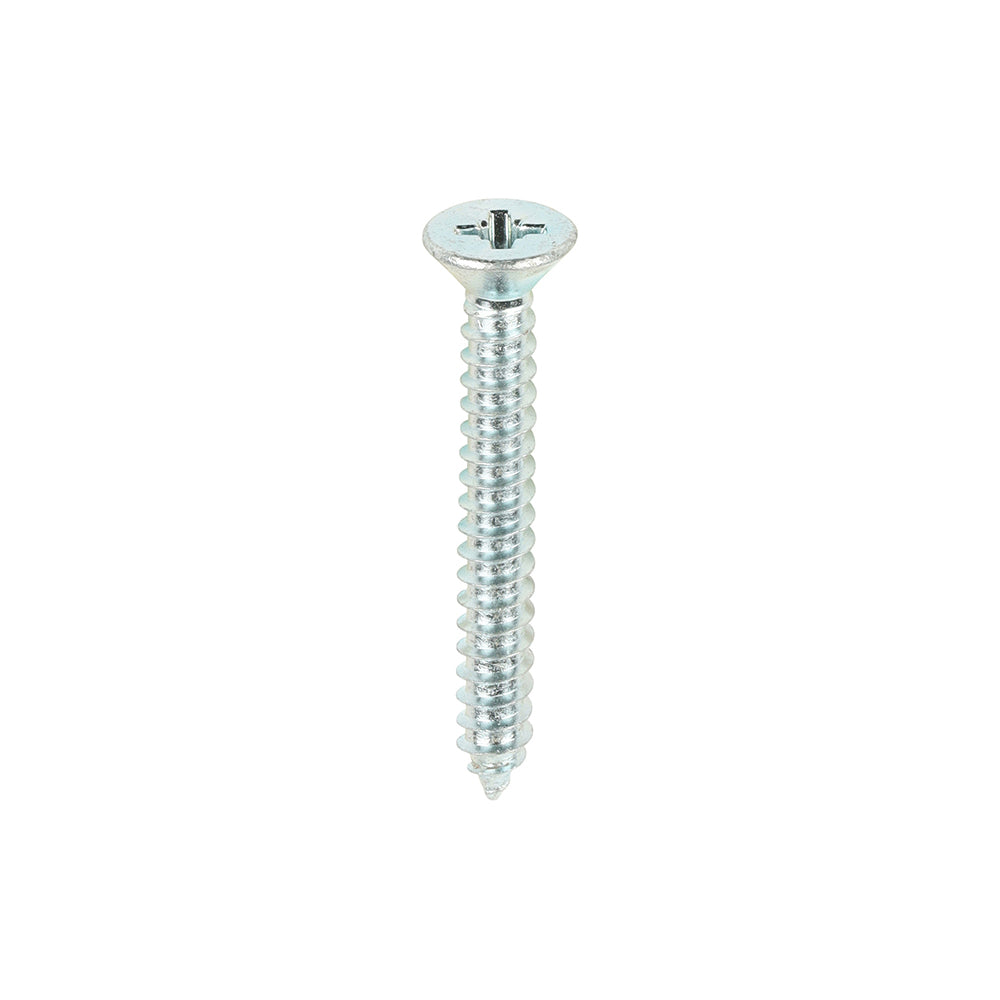 This is an image of Timco - Metal Tapping Screws - PZ - Countersunk - Self-Tapping - Zinc 10 x 1 1/2" - (200 PCS Box) 10112CCAZS