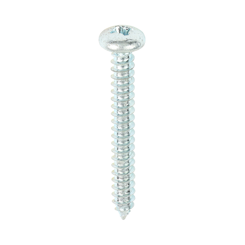 This is an image of Timco - Self-Tapping Screws - PZ - Pan - Zinc 10 x 1 1/2" - (200 PCS Box) 10112CPAZS