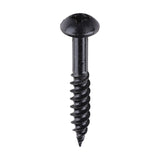 This is an image of Timco - Blackjax Woodscrews - PZ - Round - Black Organic 10 x 1 1/4" - (200 PCS Box) 10114BJC