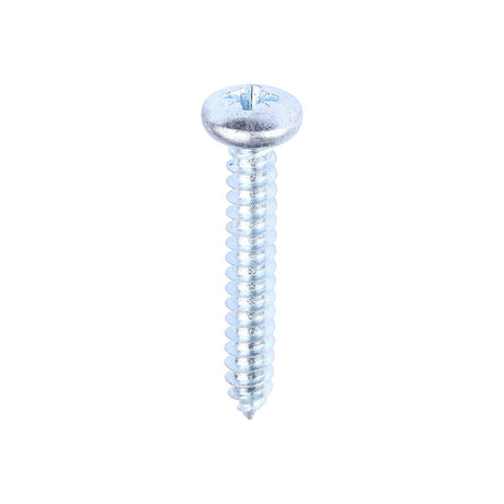 This is an image of Timco - Self-Tapping Screws - PZ - Pan - Zinc 10 x 1 1/4" - (200 PCS Box) 10114CPAZS