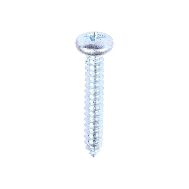 This is an image of Timco - Self-Tapping Screws - PZ - Pan - Zinc 10 x 1 1/4" - (200 PCS Box) 10114CPAZS