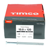 This is an image of Timco - Nylon Frame Fixing - PZ - Zinc 10.0 x 120mm - (100 PCS Box) 10120NFF