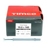 This is an image of Timco - Nylon Frame Fixing - PZ - Zinc 10.0 x 140mm - (100 PCS Box) 10140NFF