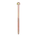 This is an image of Timco - Advanced Coach Screws - Hex Flange - Yellow 10.0 x 160mm - (18 PCS TIMbag) 10160SCSYB