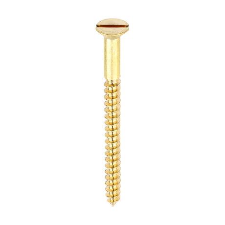 This is an image of Timco - Solid Brass Timber Screws - SLOT - Countersunk 10 x 2 1/2" - (100 PCS Box) 10212CBS