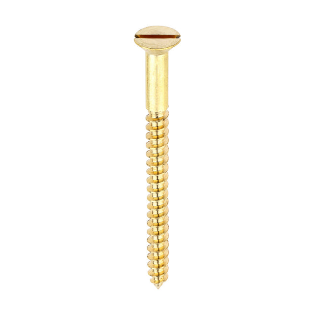 This is an image of Timco - Solid Brass Timber Screws - SLOT - Countersunk 10 x 2 1/2" - (100 PCS Box) 10212CBS