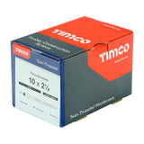 This is an image of Timco - Twin-Threaded Woodscrews - PZ - Round - Zinc 10 x 2 1/2" - (200 PCS Box) 10212CRWZ