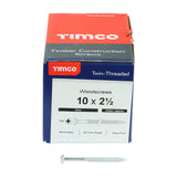 This is an image of Timco - Twin-Threaded Woodscrews - PZ - Round - Zinc 10 x 2 1/2" - (200 PCS Box) 10212CRWZ