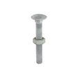 This is an image of Timco - Carriage Bolts & Hex Nuts - Hot Dipped Galvanised M10 x 75mm - (50 PCS Box) 1075CBG