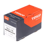 This is an image of Timco - Coach Screws - Hex - Zinc 10.0 x 75mm - (100 PCS Box) 1075CSC