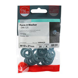 This is an image of Timco - Form A Washers - Zinc M10 - (20 PCS TIMpac) 10WHAZP