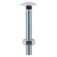 This is an image of Timco - Carriage Bolts & Hex Nuts - Zinc M12 x 100mm - (2 PCS TIMpac) 12100CBP
