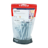 This is an image of Timco - Coach Screws - Hex - Zinc 12.0 x 100mm - (20 PCS TIMbag) 12100CSCB