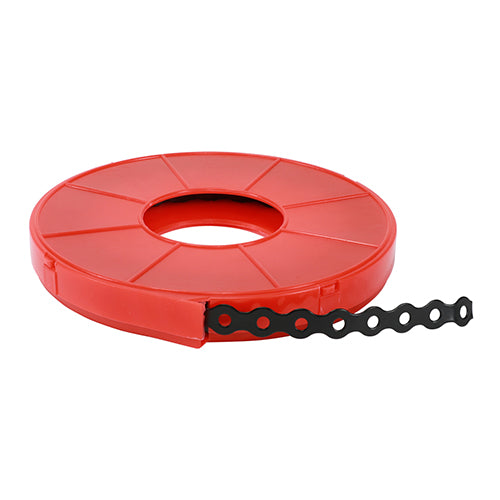 This is an image of Timco - Coloured Fixing Band - Black 12mm x 10m (1 Each Bag) 1210FBBLACK
