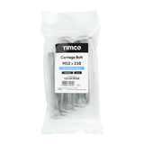 This is an image of Timco - Carriage Bolts - A2 Stainless Steel M12 x 110mm - (5 PCS Bag) 12110CBSSX