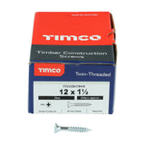 This is an image of Timco - Twin-Threaded Woodscrews - PZ - Double Countersunk - Zinc 12 x 1 1/2" - (200 PCS Box) 12112CWZ