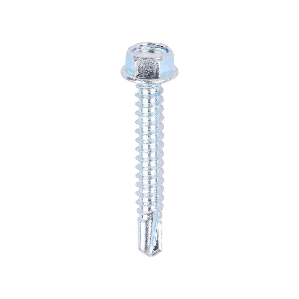 This is an image of Timco - Metal Construction Light Section Screws - Hex - Self-Drilling - Zinc 12 x 1 1/2" - (500 PCS Box) 12112HWSD