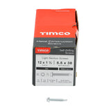 This is an image of Timco - Metal Construction Light Section Screws - Hex - Self-Drilling - Zinc 12 x 1 1/2" - (500 PCS Box) 12112HWSD