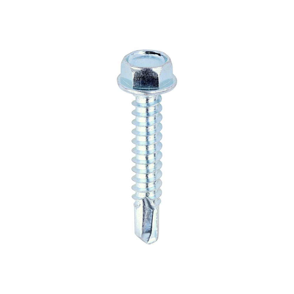 This is an image of Timco - Metal Construction Light Section Screws - Hex - Self-Drilling - Zinc 12 x 1 1/4" - (500 PCS Box) 12114HWSD