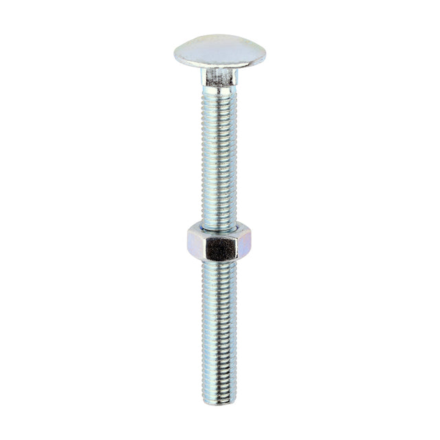 This is an image of Timco - Carriage Bolts & Hex Nuts - Zinc M12 x 120mm - (10 PCS Box) 12120CB