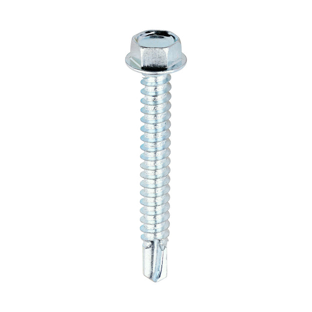 This is an image of Timco - Metal Construction Light Section Screws - Hex - Self-Drilling - Zinc 12 x 1 3/4" - (500 PCS Box) 12134HWSD