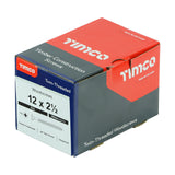 This is an image of Timco - Twin-Threaded Woodscrews - PZ - Double Countersunk - Zinc 12 x 2 1/2" - (200 PCS Box) 12212CWZ