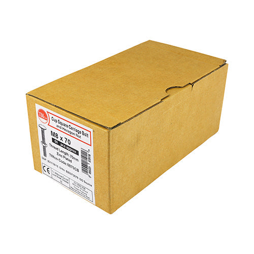 This is an image of Timco - Carriage Bolts & Hex Nuts - Zinc M12 x 230mm - (10 PCS Box) 12230CB