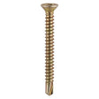 This is an image of Timco - Window Fabrication Screws - Countersunk with Ribs - PH - Self-Tapping - Self-Drilling Point - Yellow 3.9 x 19mm - (1000 PCS Box) 122Y