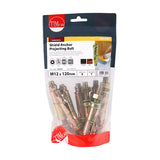 This is an image of Timco - Shield Anchor Projecting Bolts - Yellow M12:30P (M12 x 120)mm - (8 PCS TIMbag) 1230PSHB