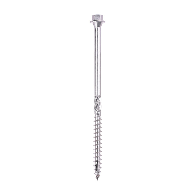 This is an image of Timco - Timber Frame Construction & Landscaping Screws - Hex - A4 Stainless Steel 6.7 x 125mm - (25 PCS Tube) 125INDEXSST