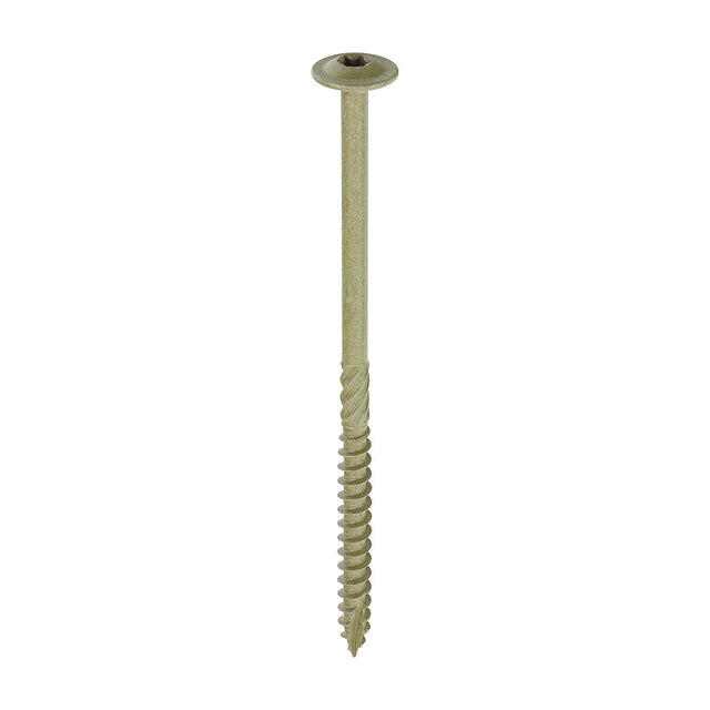 This is an image of Timco - Timber Frame Construction & Landscaping Screws - Wafer - Exterior - Green Organic 6.7 x 125mm - (50 PCS Box) 125INW