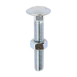 This is an image of Timco - Carriage Bolts & Hex Nuts - Zinc M12 x 75mm - (25 PCS Box) 1275CB