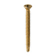 This is an image of Timco - Window Fabrication Screws - Countersunk - PH - Self-Tapping - Self-Drilling Point - Yellow 3.9 x 45mm - (500 PCS Box) 127Y