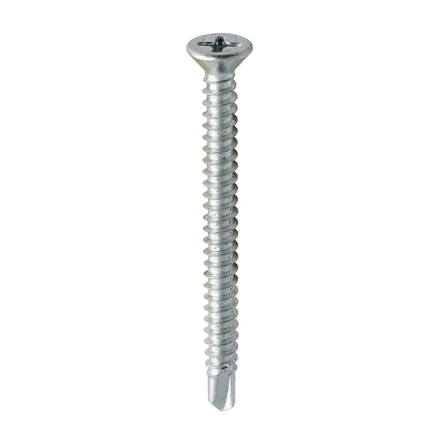This is an image of Timco - Window Fabrication Screws - Countersunk - PH - Self-Tapping - Self-Drilling Point - Zinc 3.9 x 45mm - (500 PCS Box) 127Z