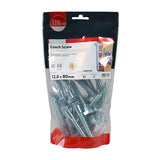 This is an image of Timco - Coach Screws - Hex - Zinc 12.0 x 80mm - (25 PCS TIMbag) 1280CSCB