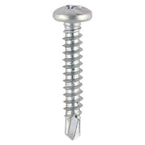 This is an image of Timco - Window Fabrication Screws - Pan - PH - Self-Tapping Thread - Self-Drilling Point - Zinc 4.2 x 19mm - (1000 PCS Box) 132Z
