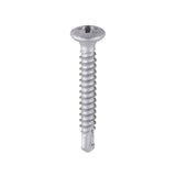 This is an image of Timco - Window Fabrication Screws - Friction Stay - Pan - PH - Self-Tapping Thread - Self-Drilling Point - Martensitic Stainless Steel & Silver Organic 3.9 x 29mm - (1000 PCS Box) 138SS