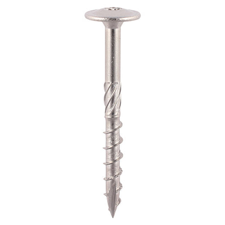 This is an image of Timco - Timber Frame Construction & Landscaping Screws - Wafer - A2 Stainless Steel 8.0 x 150mm - (20 PCS Tube) 150INDEXWSST