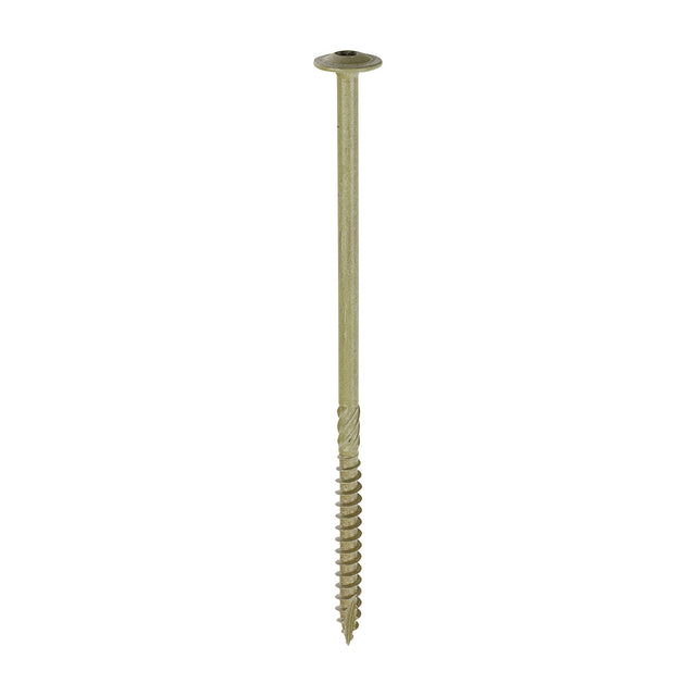 This is an image of Timco - Timber Frame Construction & Landscaping Screws - Wafer - Exterior - Green Organic 6.7 x 150mm - (50 PCS Box) 150INW
