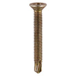 This is an image of Timco - Window Fabrication Screws - Countersunk - PH - Metric Thread - Self-Drilling Point - Yellow M4 x 16mm - (1000 PCS Box) 150Y