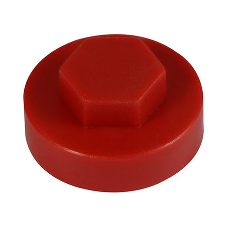 This is an image of Timco - Hex Head Cover Caps - Flame Red 16mm - (1000 PCS Bag) 16RAL3000CAP